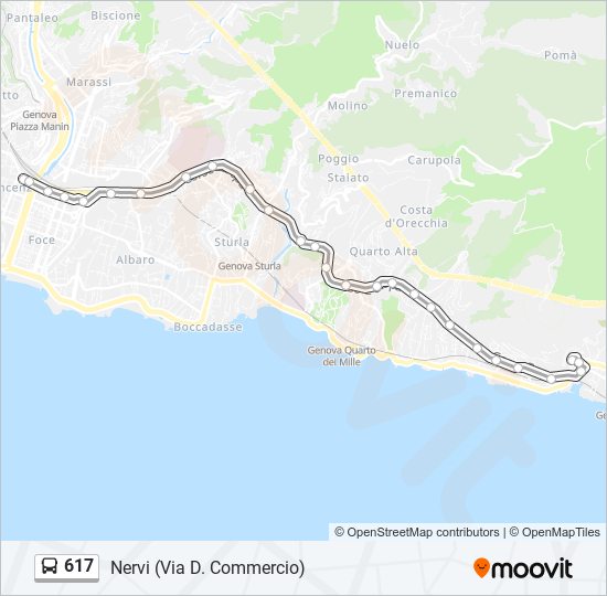Percorso linea bus 617