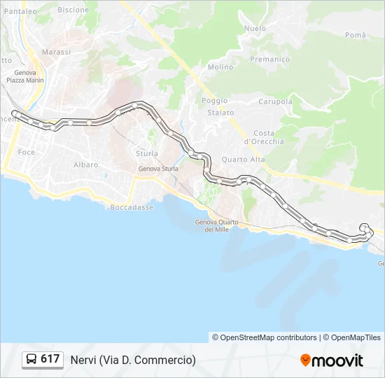 Percorso linea bus 617