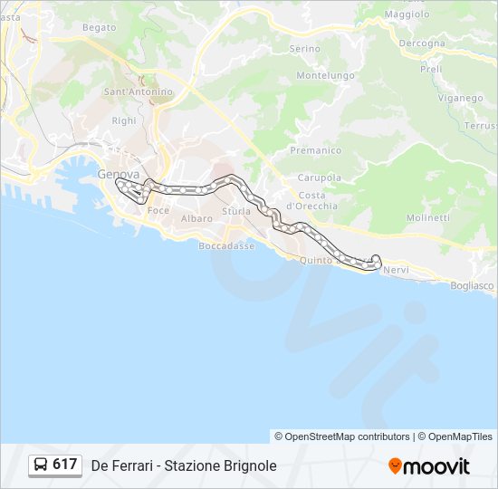 Percorso linea bus 617