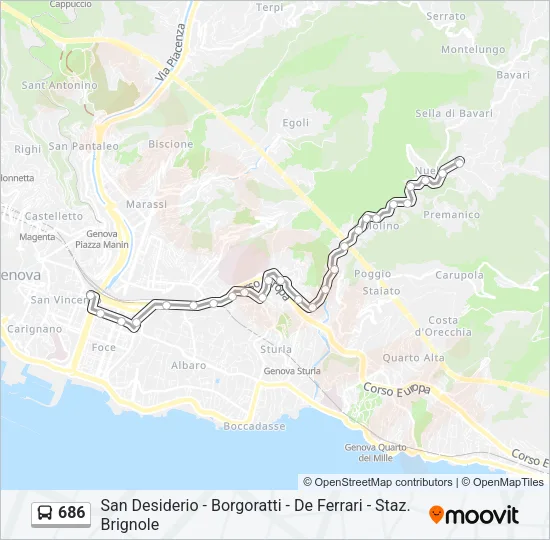 686 Bus Line Map