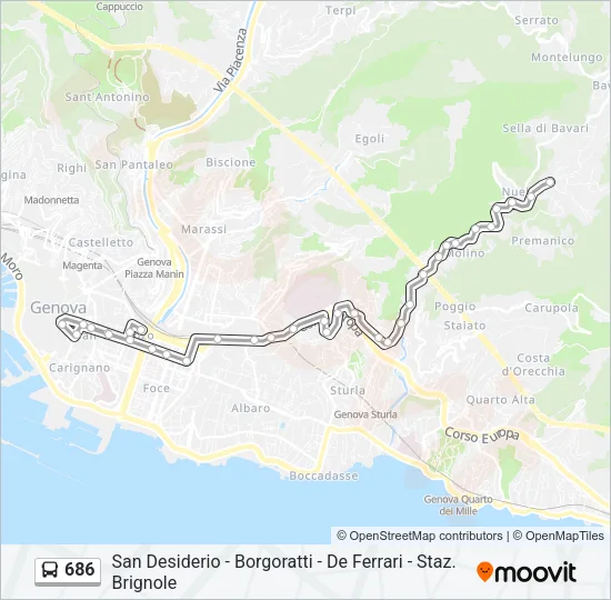 686 Bus Line Map