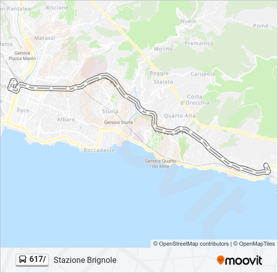 617/ bus Line Map