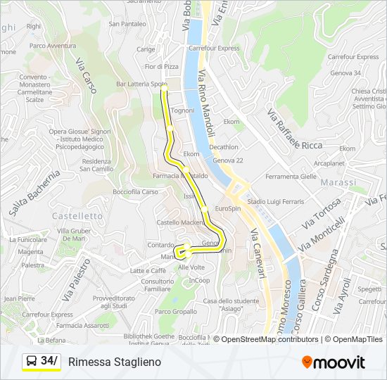 34/ bus Line Map