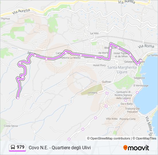 Percorso linea bus 979