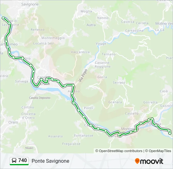 740 Bus Line Map
