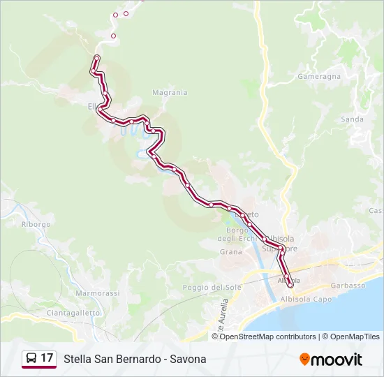17 Bus Line Map