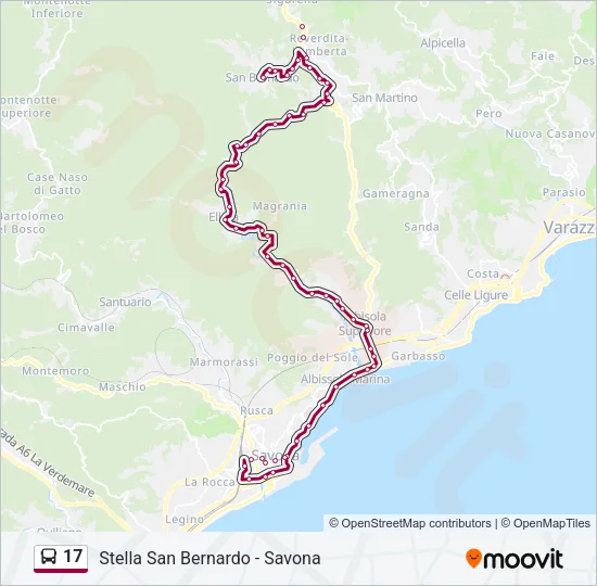 17 Bus Line Map