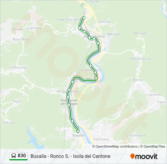 830 Bus Line Map