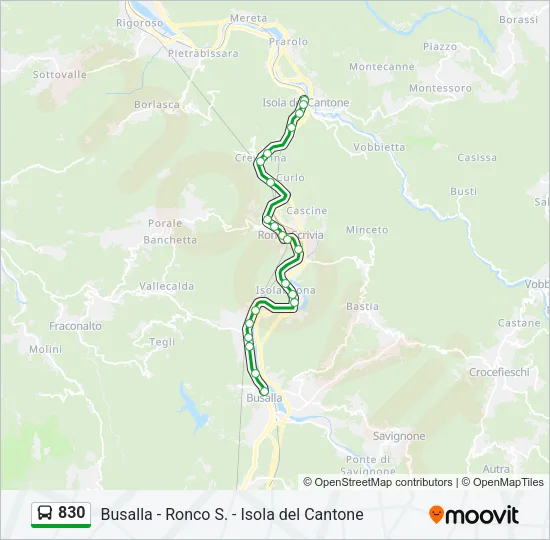 830 Bus Line Map