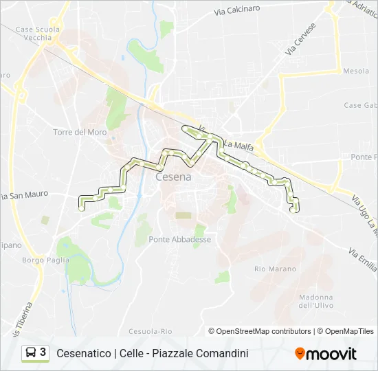 3 Bus Line Map