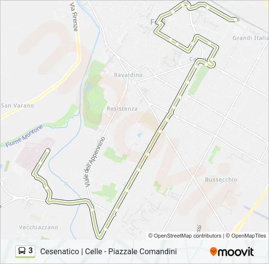 3 Bus Line Map