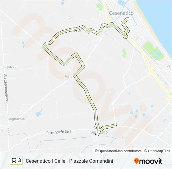 3 Bus Line Map