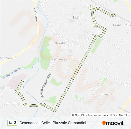 3 Bus Line Map