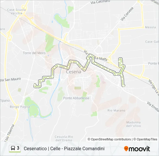 3 Bus Line Map