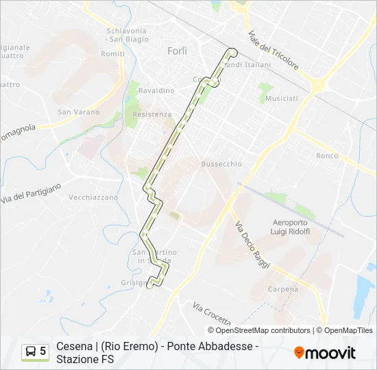 5 Bus Line Map