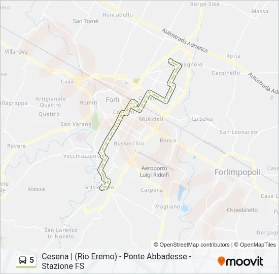 5 Bus Line Map
