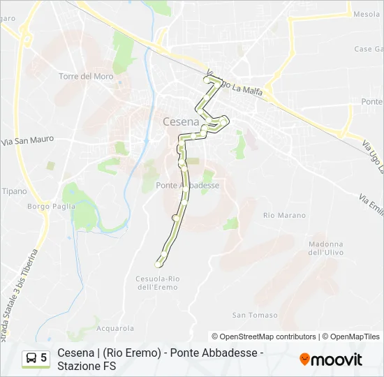 5 Bus Line Map