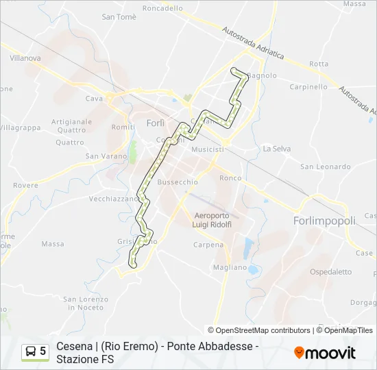 5 Bus Line Map