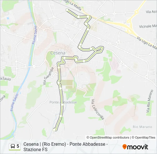 5 Bus Line Map