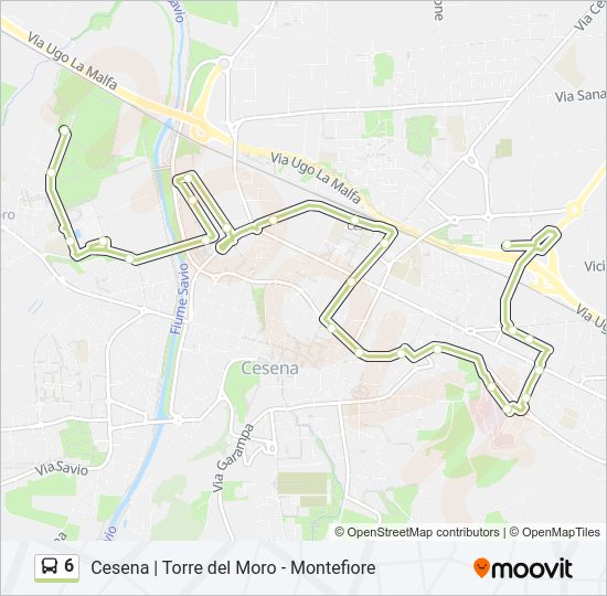 Percorso linea bus 6