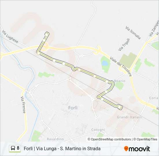 8 Bus Line Map