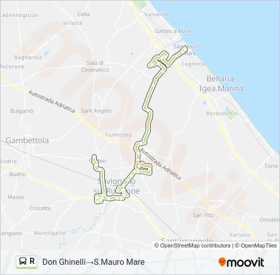 R Bus Line Map