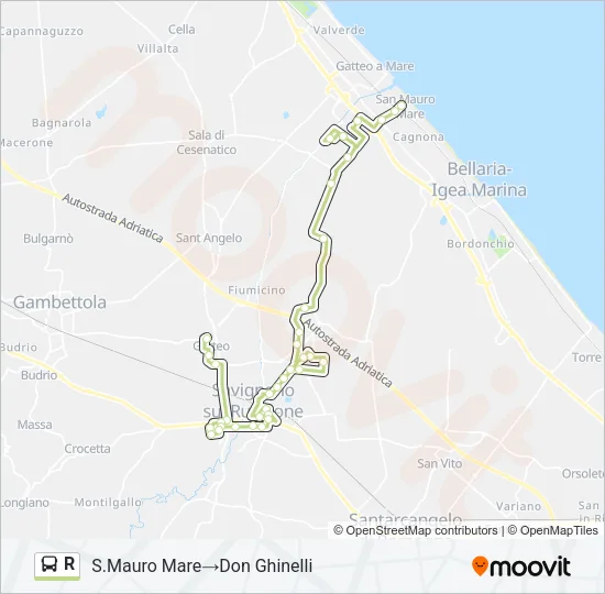 R Bus Line Map