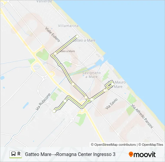 R Bus Line Map