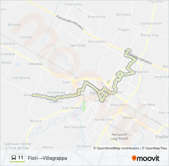 11 Bus Line Map