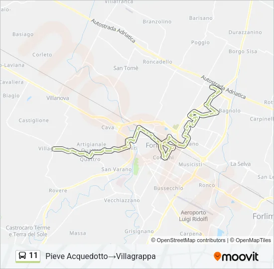 11 Bus Line Map