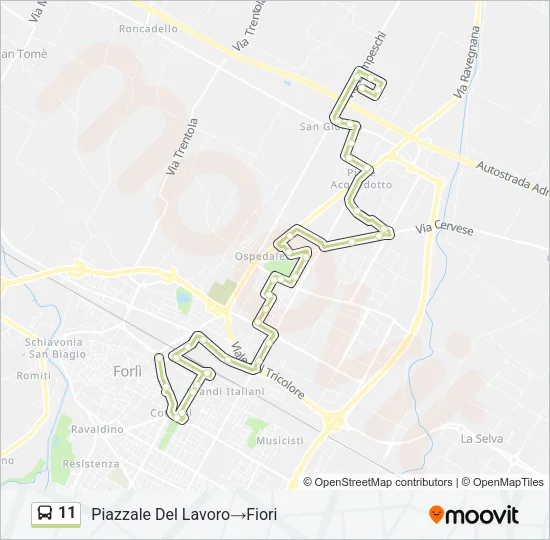 11 Bus Line Map
