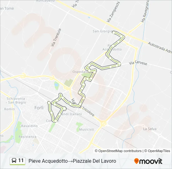 11 Bus Line Map