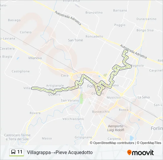 11 Bus Line Map