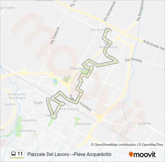 11 Bus Line Map