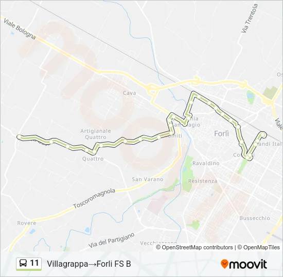 11 Bus Line Map