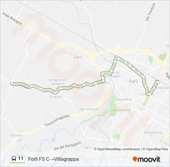 11 Bus Line Map