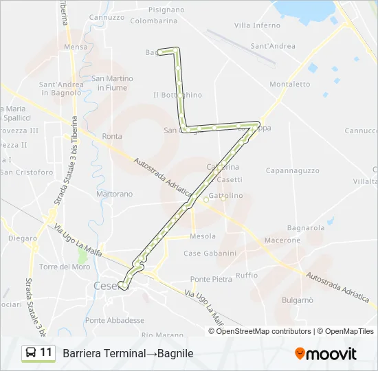 11 Bus Line Map