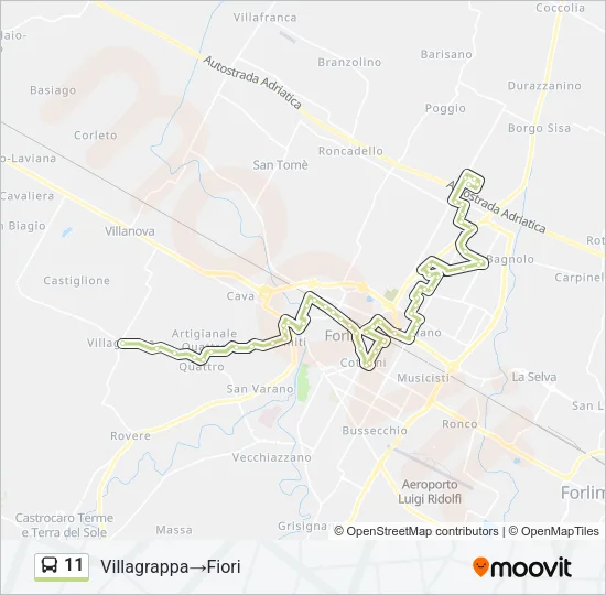 11 Bus Line Map