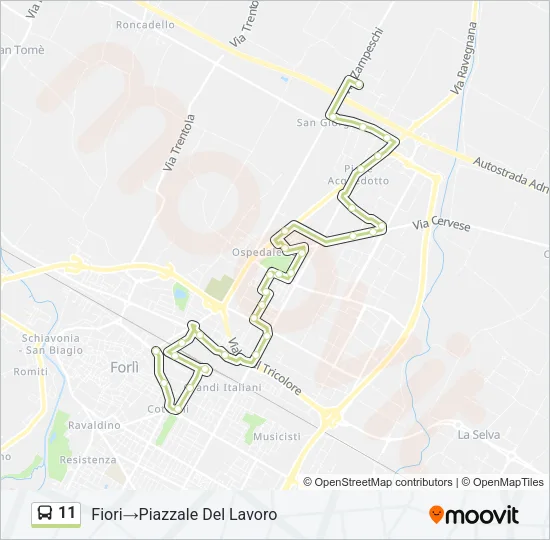 11 Bus Line Map