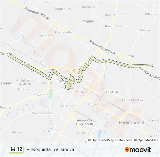 12 Bus Line Map