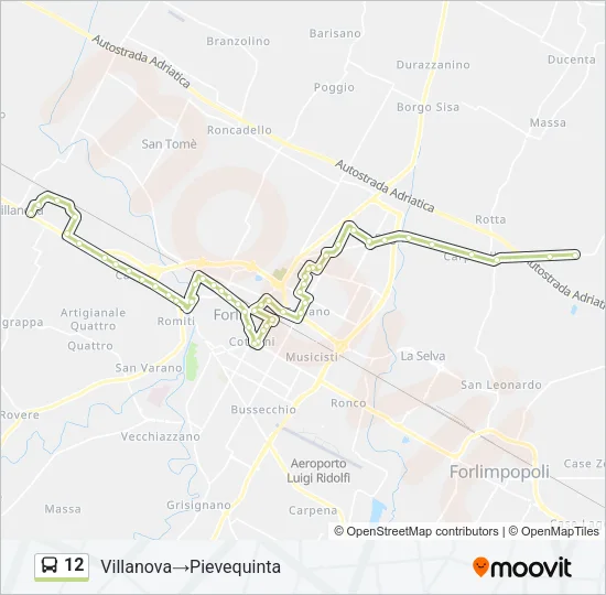 12 Bus Line Map