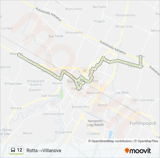 12 Bus Line Map