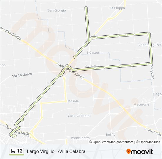 Percorso linea bus 12