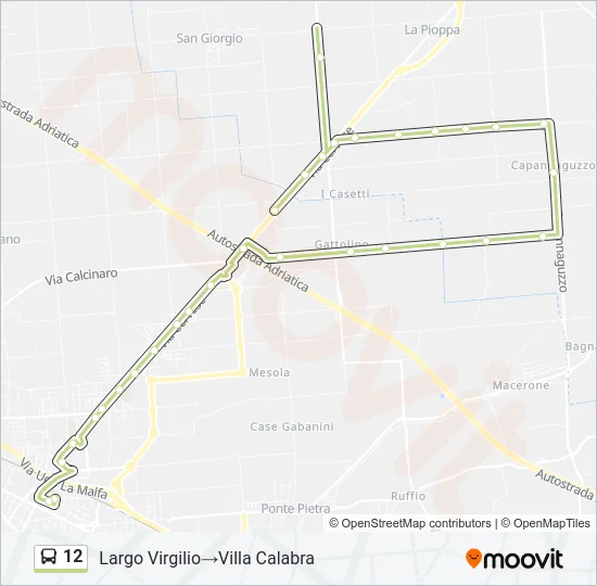 12 Bus Line Map
