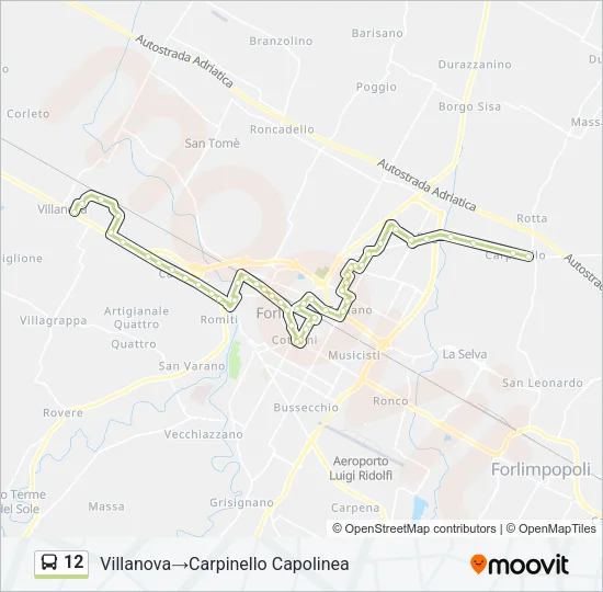 12 Bus Line Map