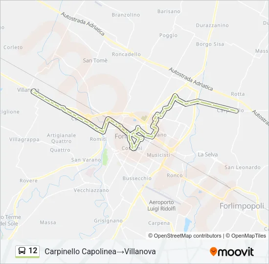 12 Bus Line Map