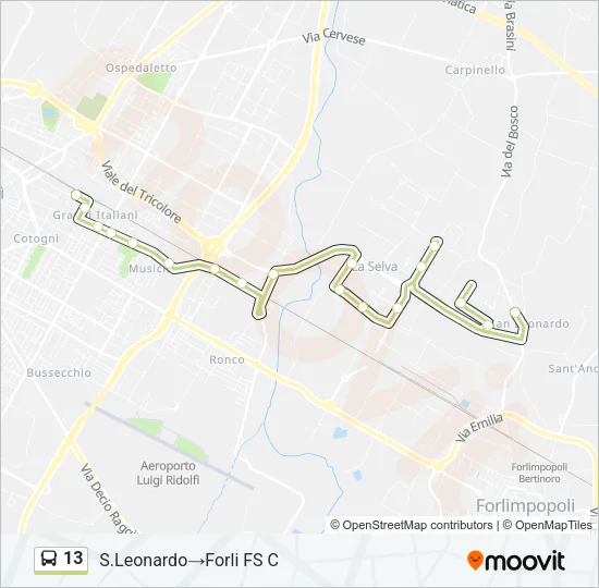 13 Bus Line Map