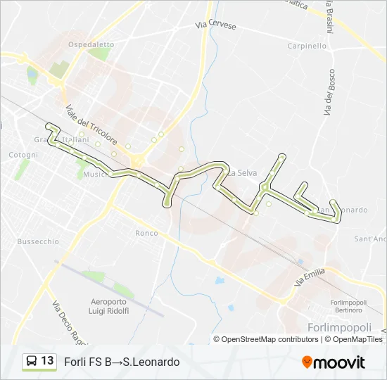 13 Bus Line Map