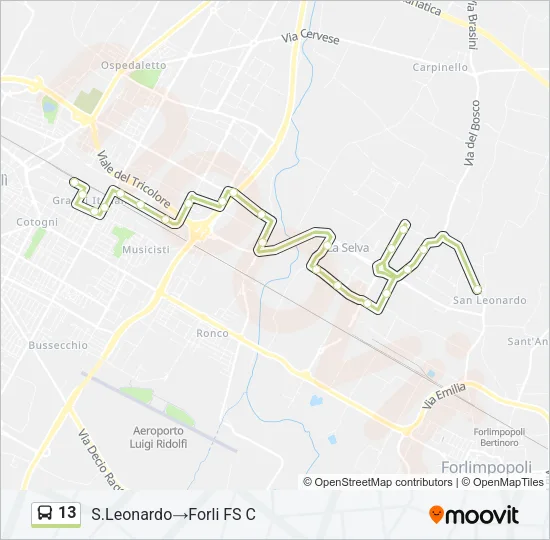 13 Bus Line Map