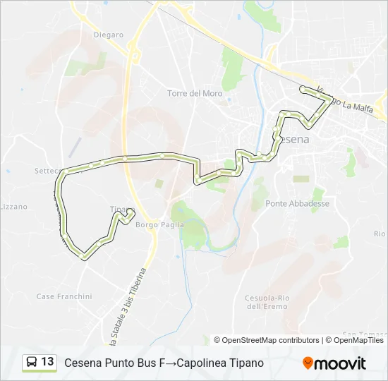 13 Bus Line Map
